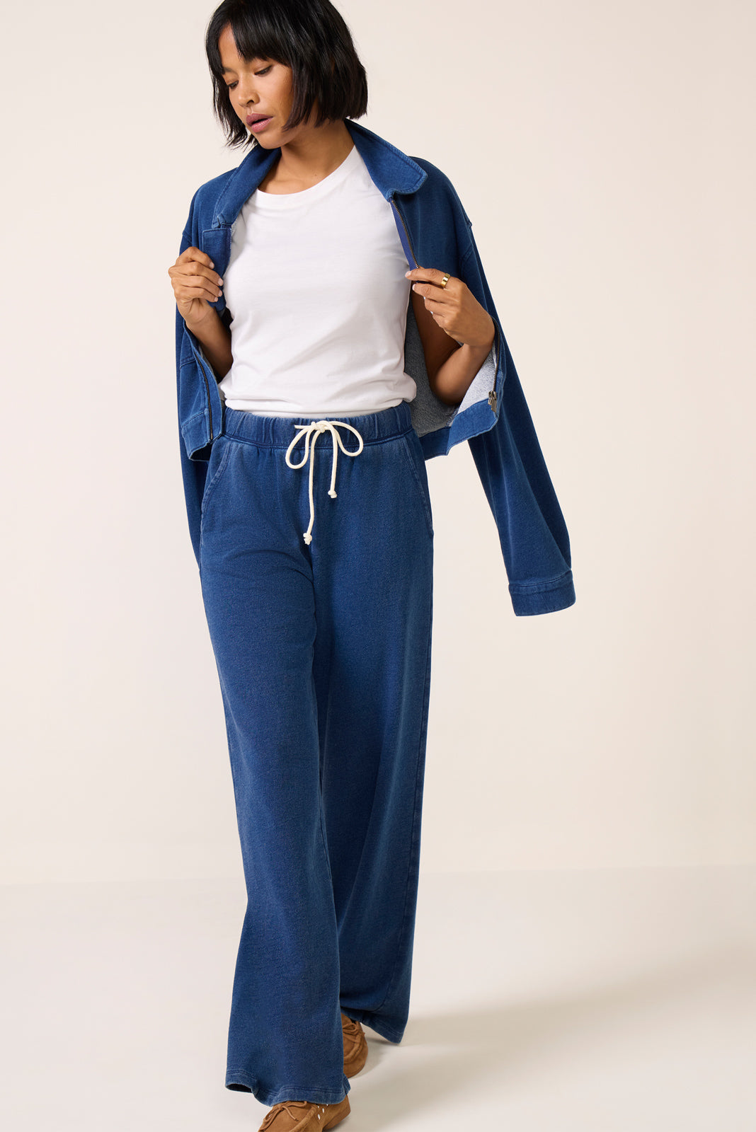 Hunter Knit Denim Wide Leg Pant