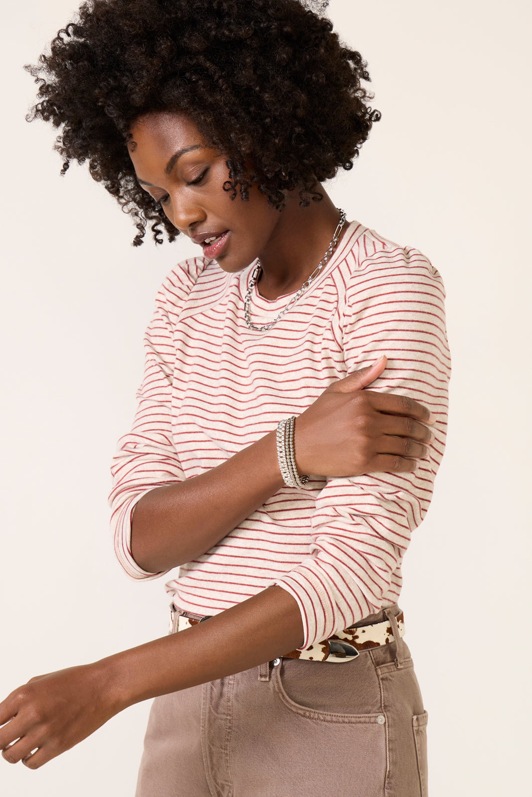 Jeanne Striped Puff Sleeve Top