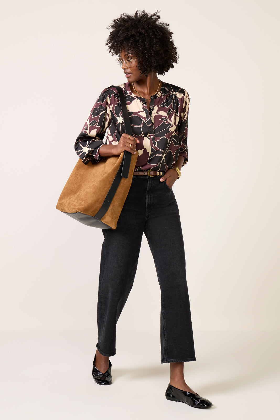 Elinor Satin Floral Blouse