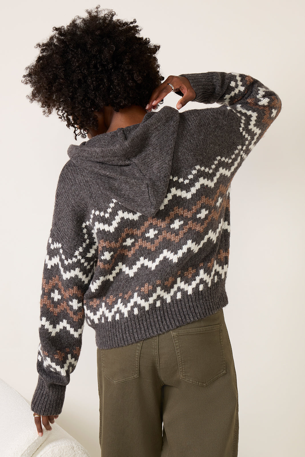 Zip-up Fair Isle Hoodie