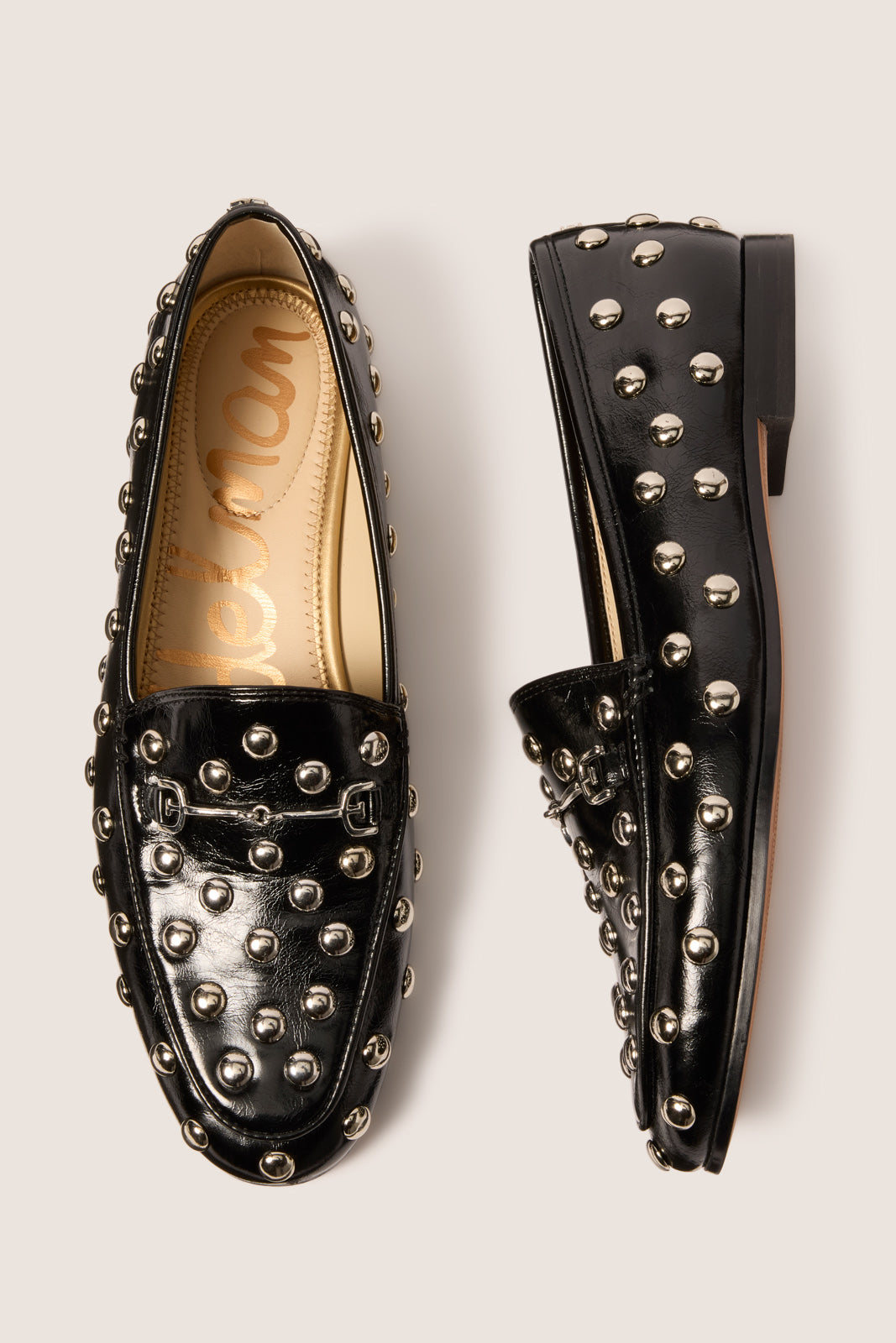 green emerald velvet dress Sam Edelman Women's Loraine Studded Loafer Flats - Black