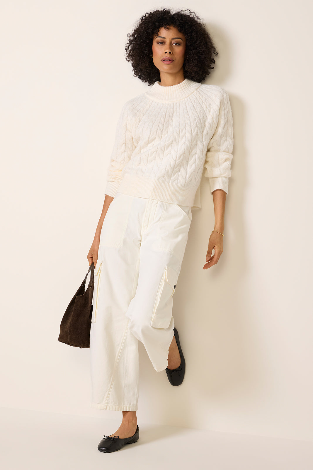 Reese Cable Mock Neck Pullover