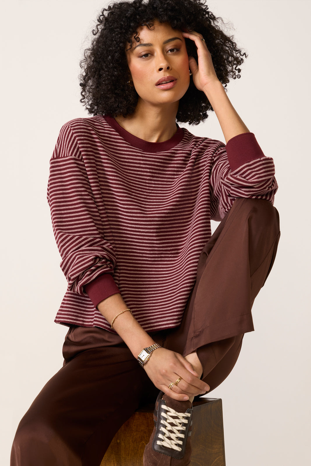 Kaylin Cozy Stripe Tee