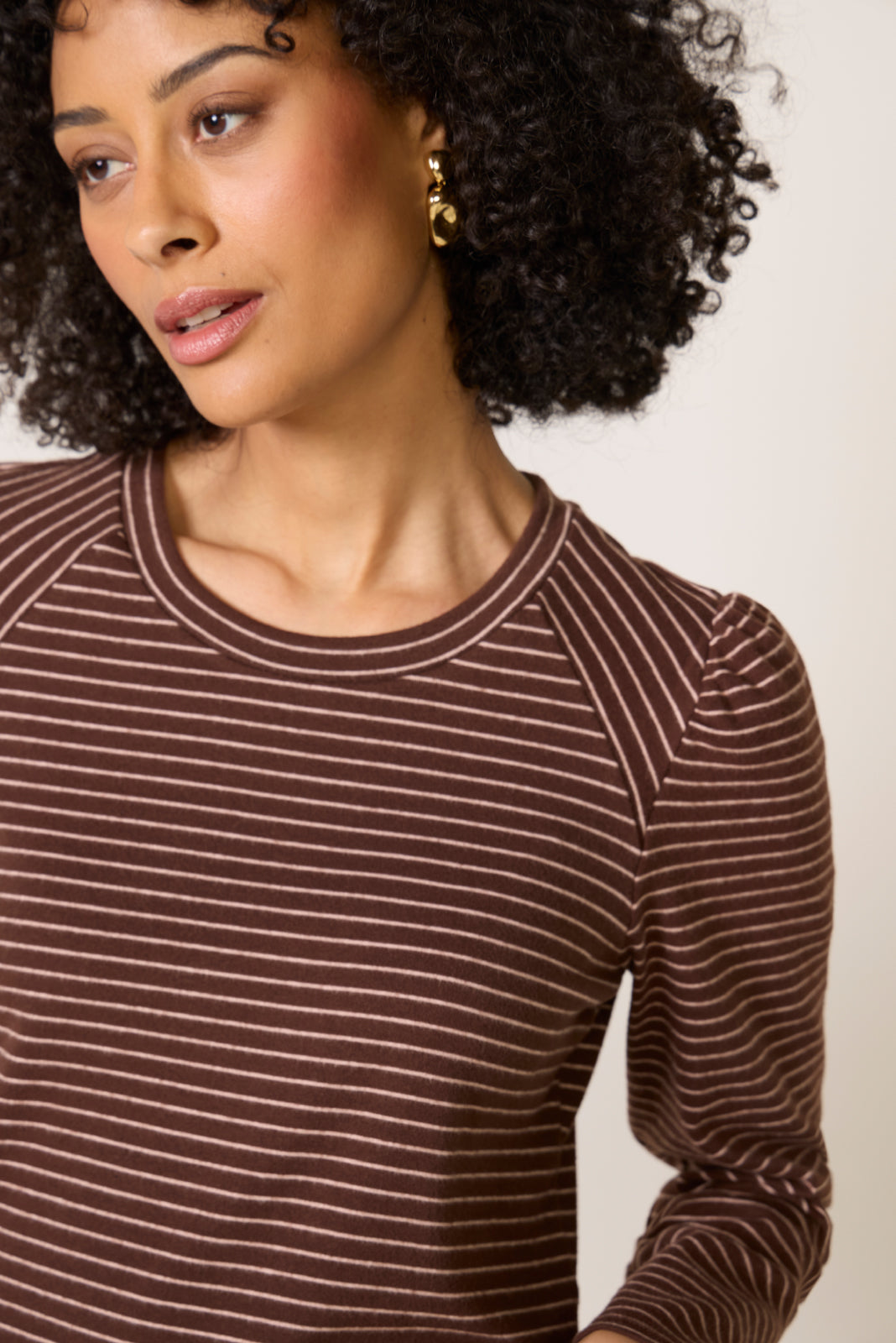 Jeanne Stripe Puff Sleeve Top
