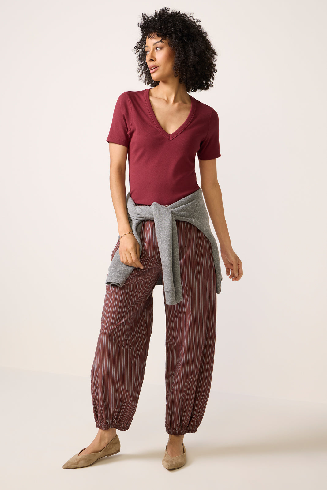 Nessa V Neck Elbow Tee