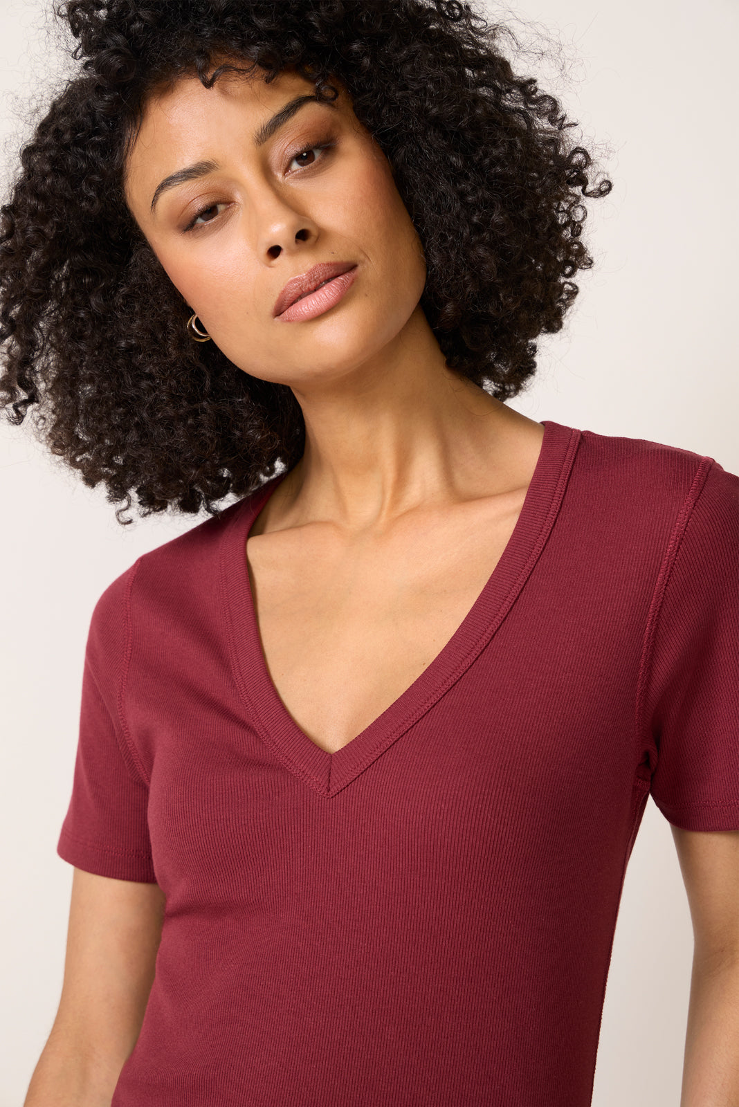 Nessa V Neck Elbow Tee