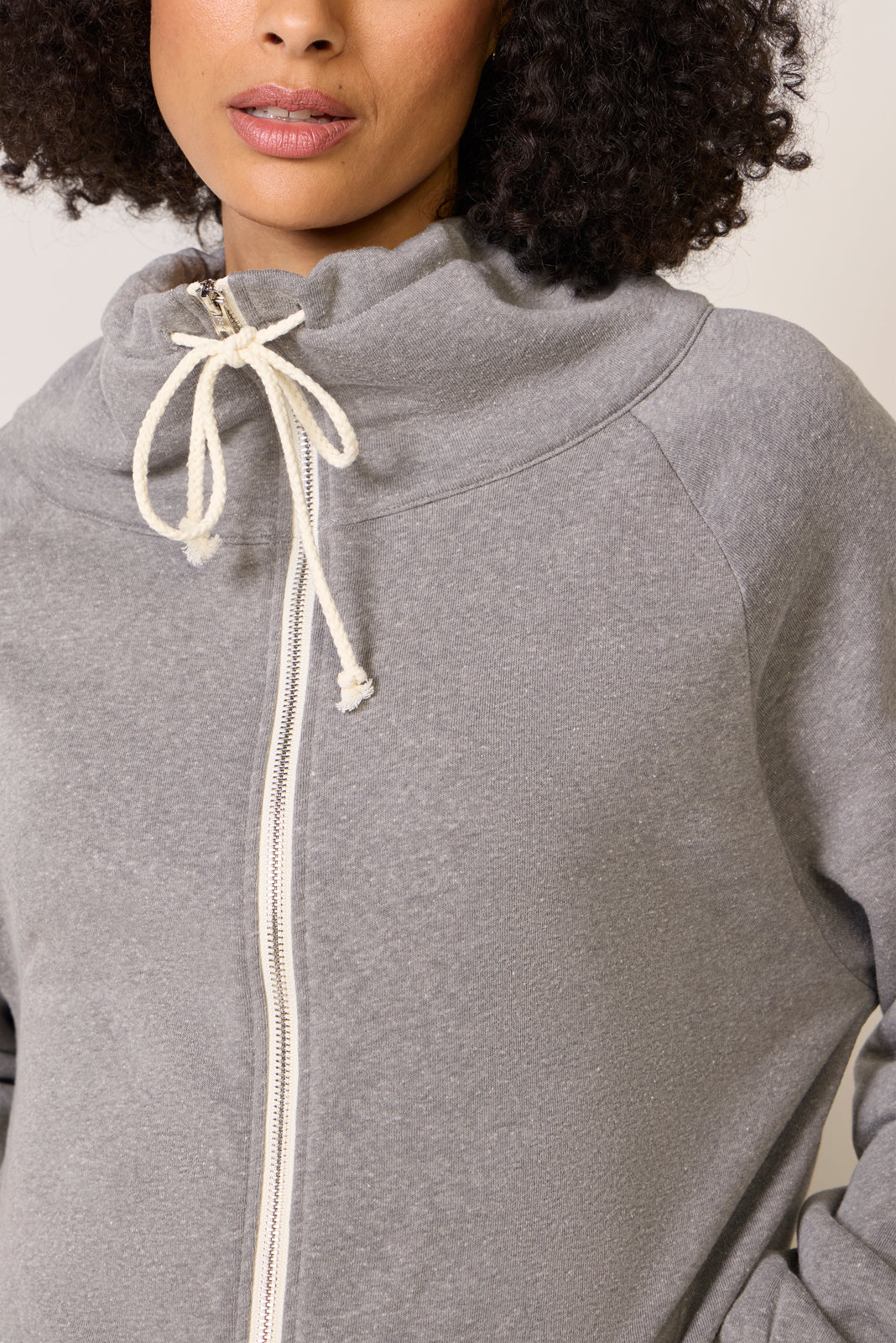 Funnel Neck Full Zip Sweatshirt
