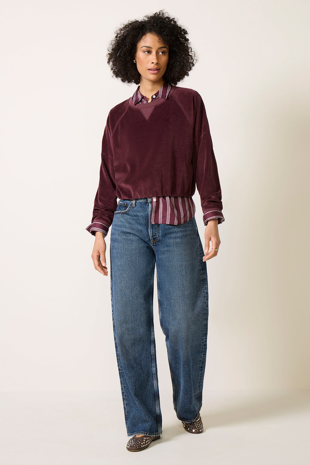 Lucy Velour Crew Sweatshirt