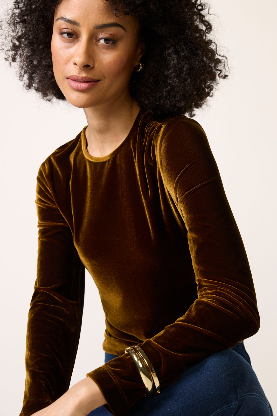 Tess Velour Draped Top