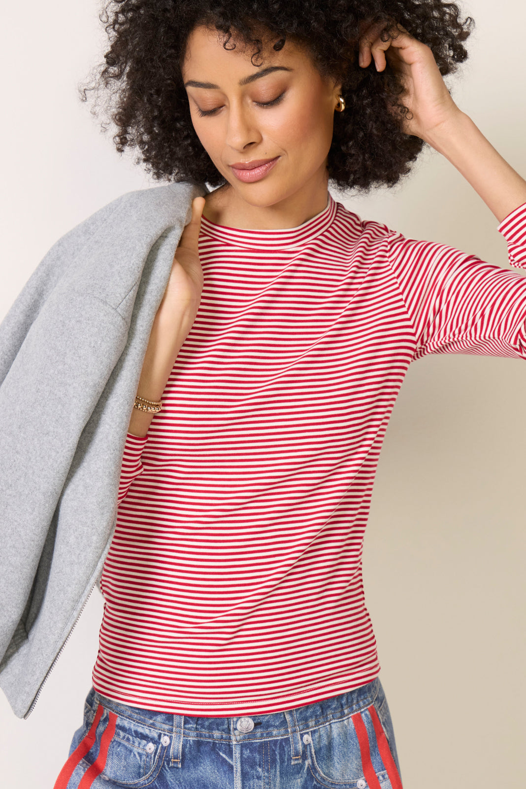 Abby Stripe Crew Neck Top