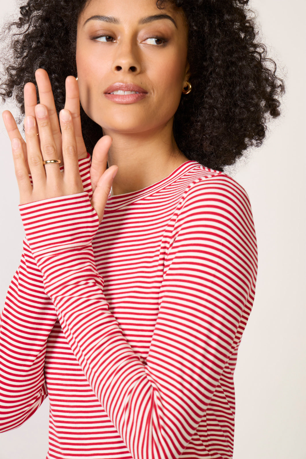 Abby Stripe Crew Neck Top
