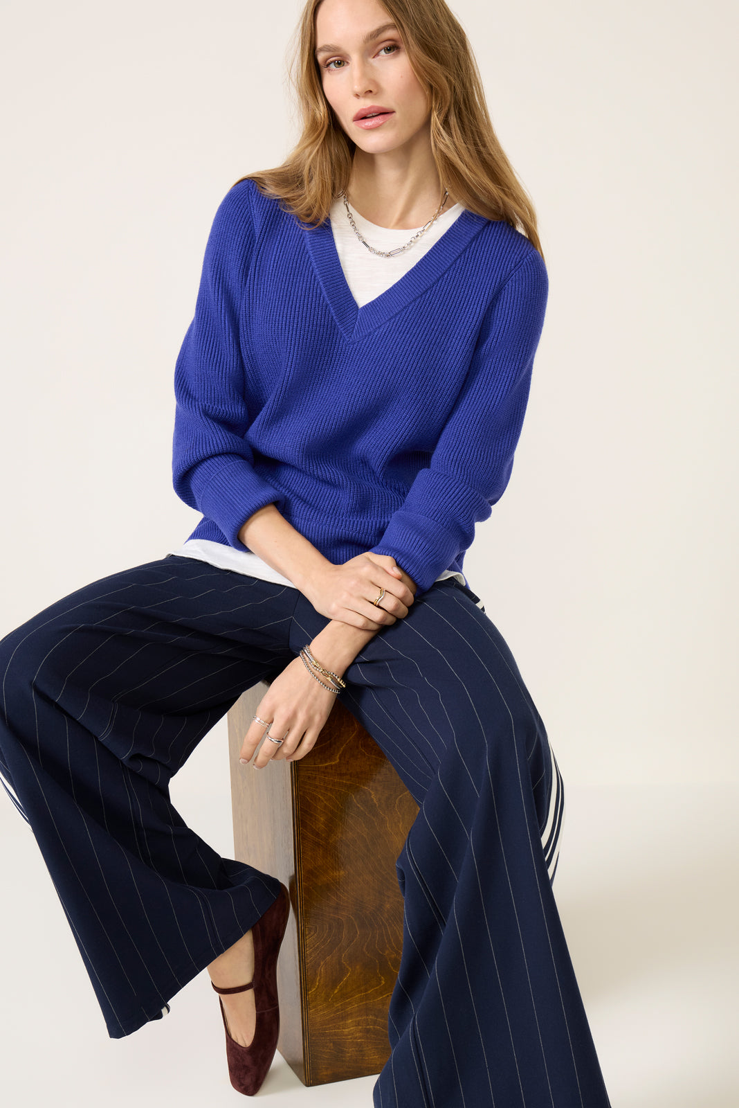 Vienna V-Neck Twofer Sweater