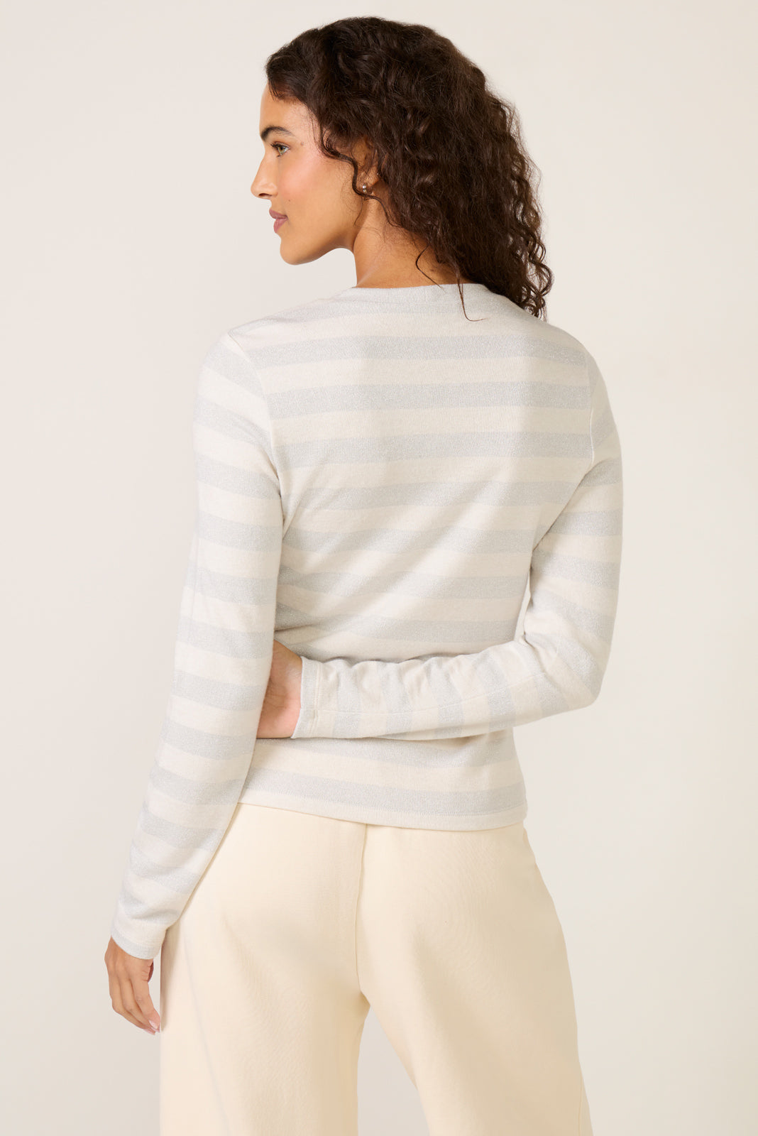 Brushed Rilo Lurex Stripe Top