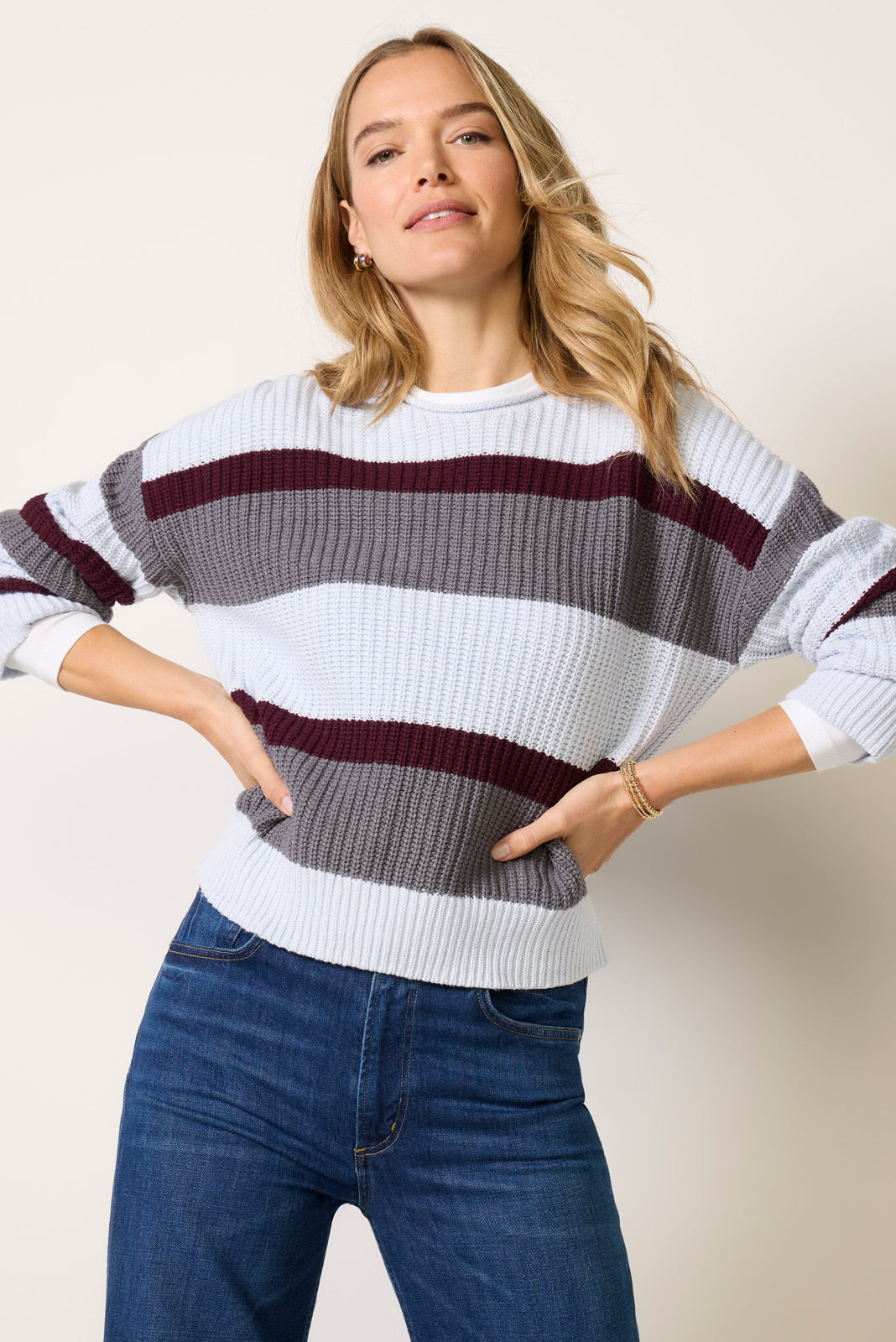 Rosie Roll Neck Stripe Pullover