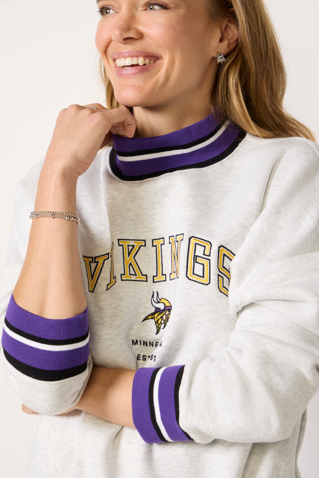 Fleece Mockneck Crew Pullover
