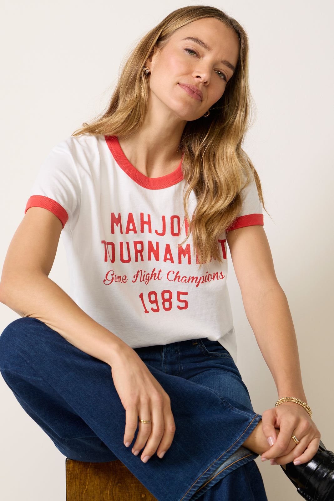 Mahjong Champions Ringer Tee
