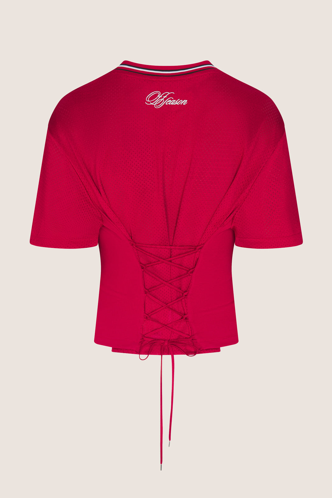 Femme V Neck Lace Back Tee