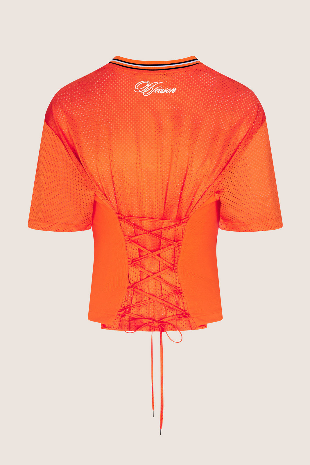 Femme V Neck Lace Back Tee