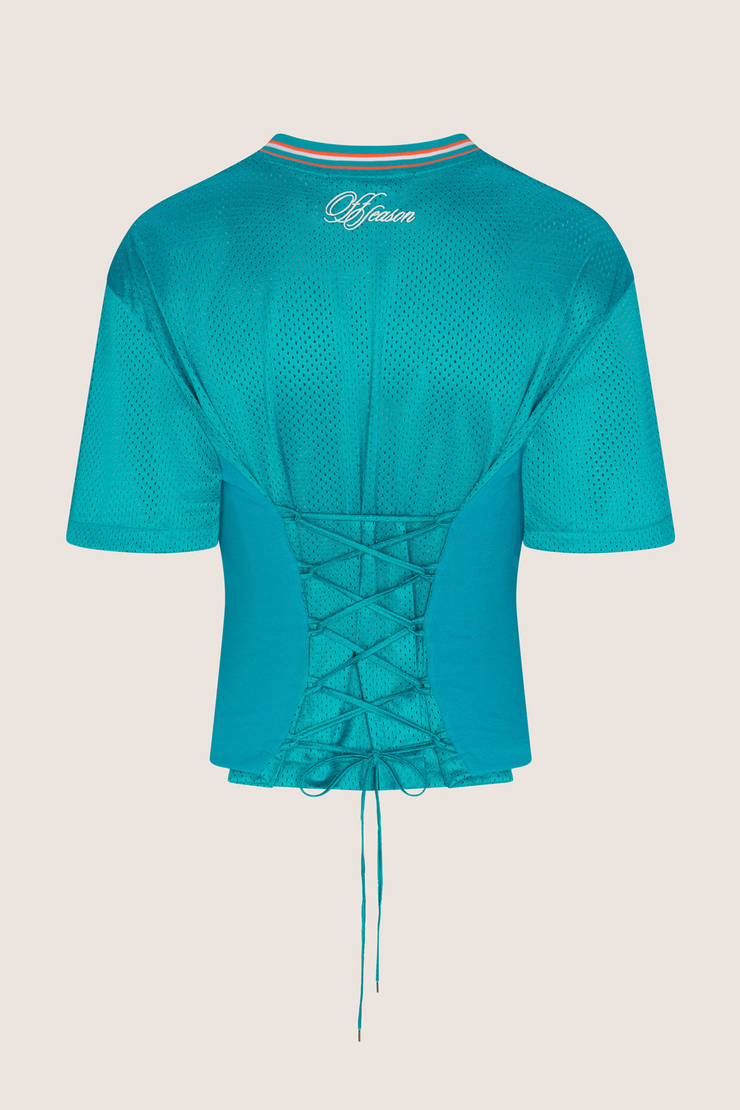 Femme V Neck Lace Back Tee