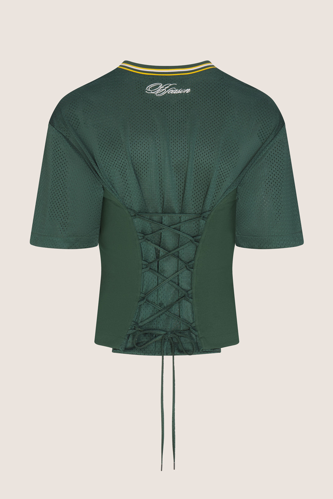Femme V Neck Lace Back Tee