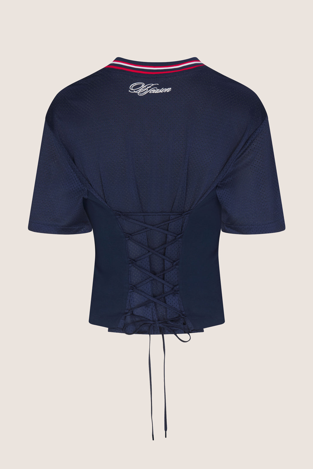Femme V Neck Lace Back Tee