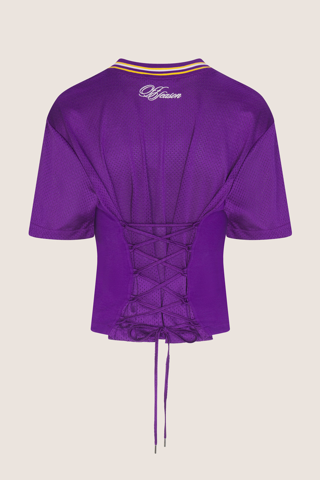 Femme V Neck Lace Back Tee