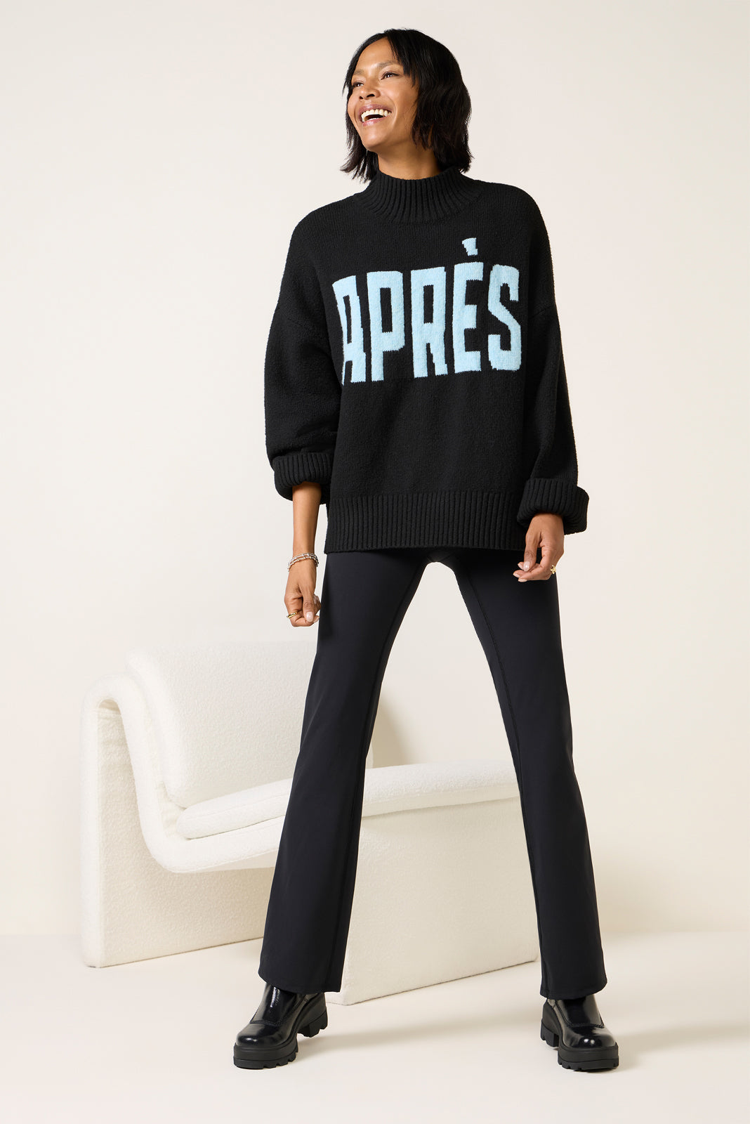 Apres Intarsia Mockneck Sweater