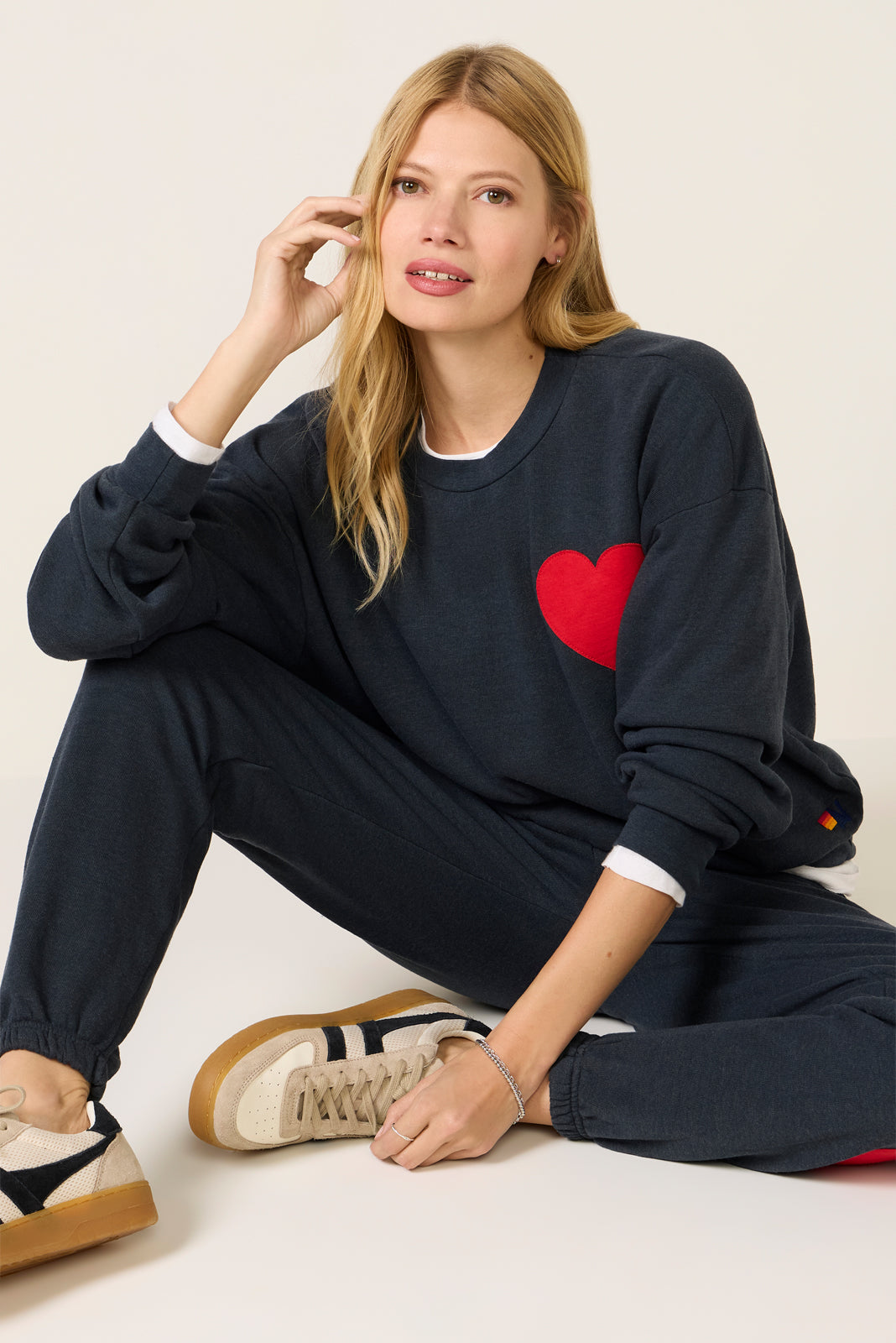 Heart Stitch Crew Sweatshirt