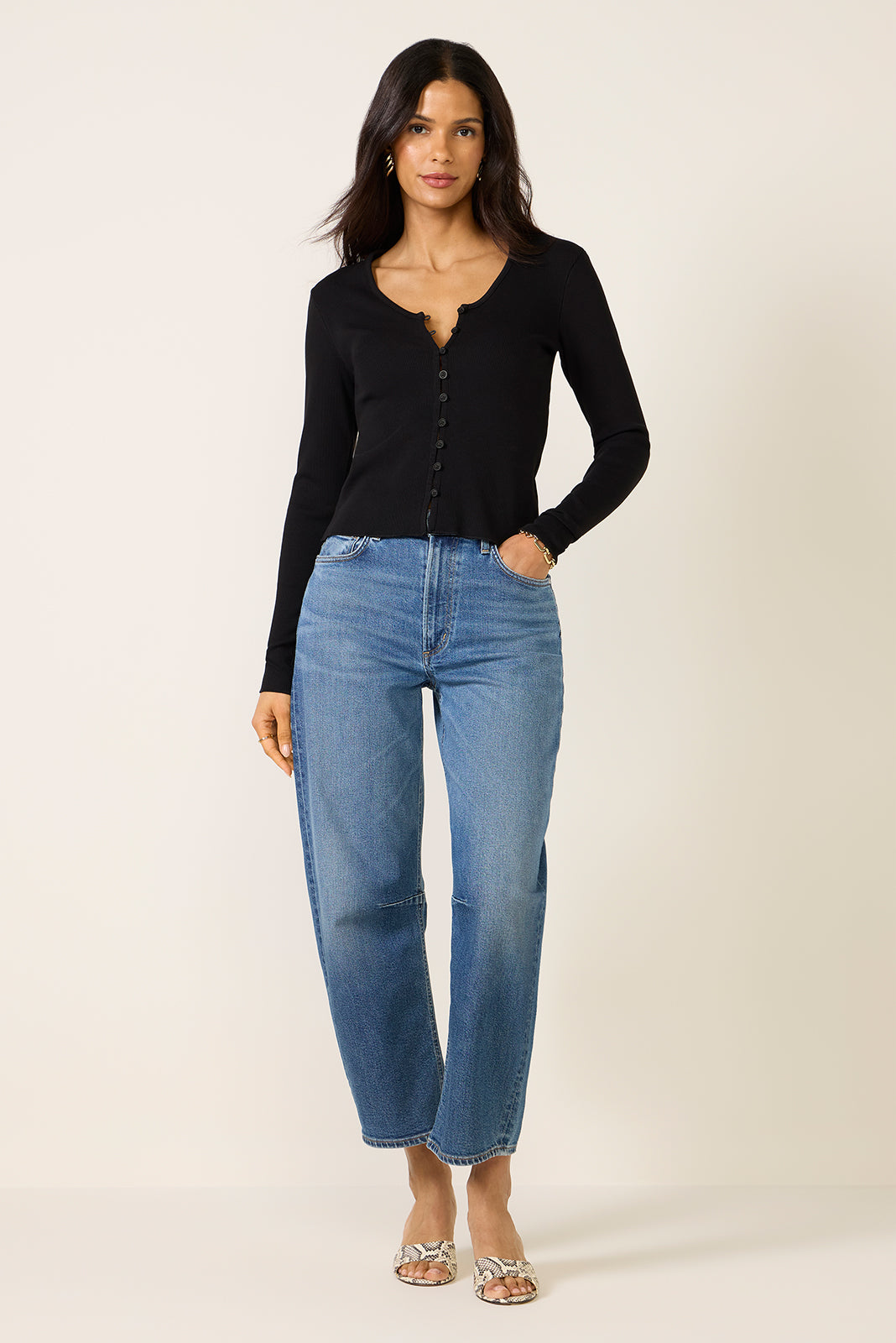 Ribbed Button Up Top