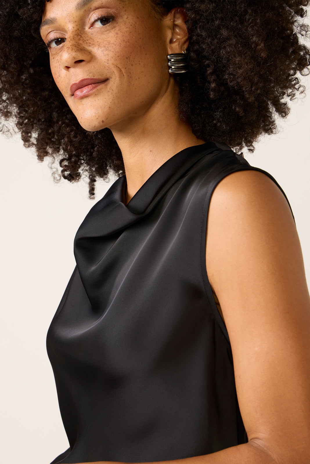 Better Than Silk Sleeveless Cowl Neck Top