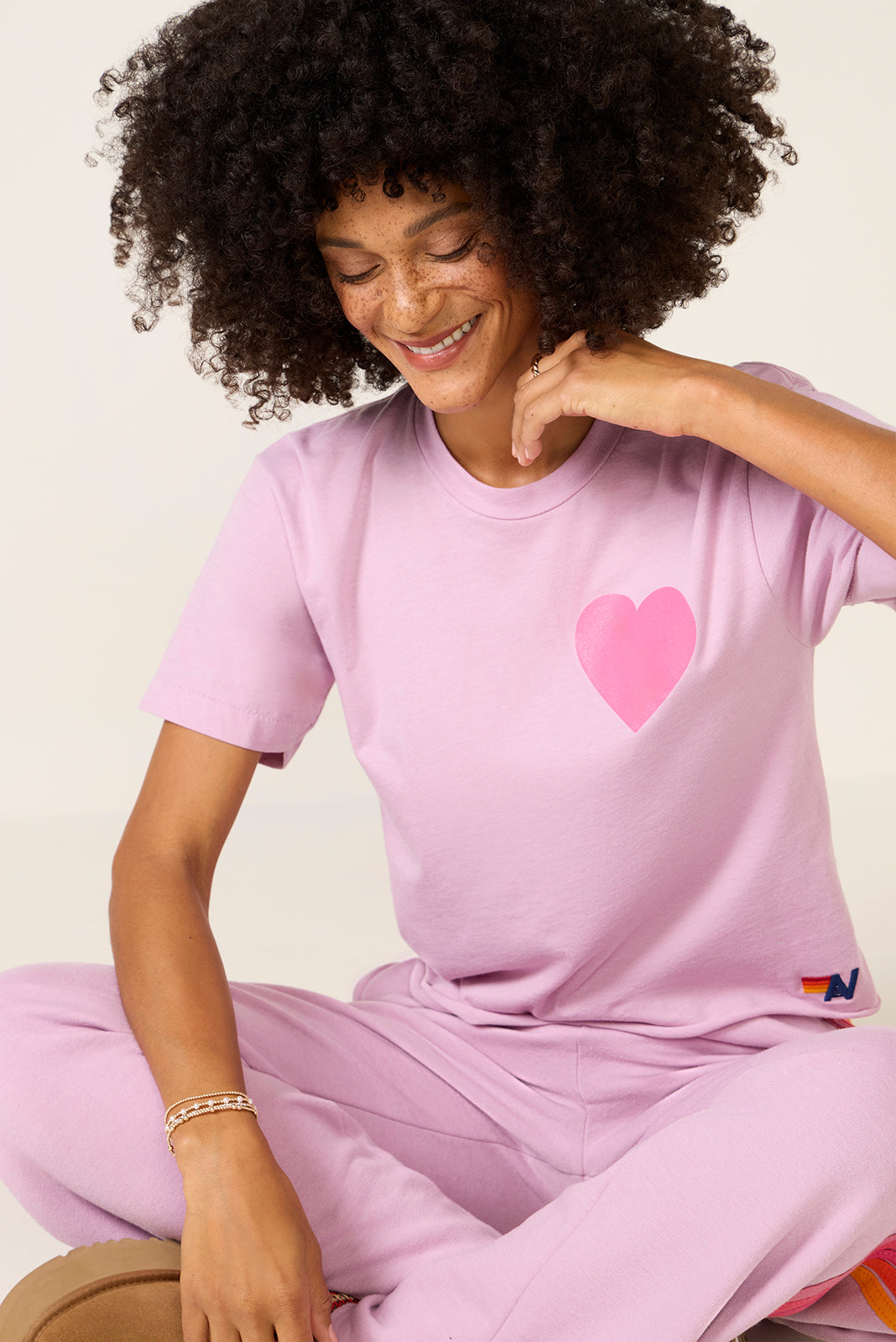 Heart Print Boyfriend Tee