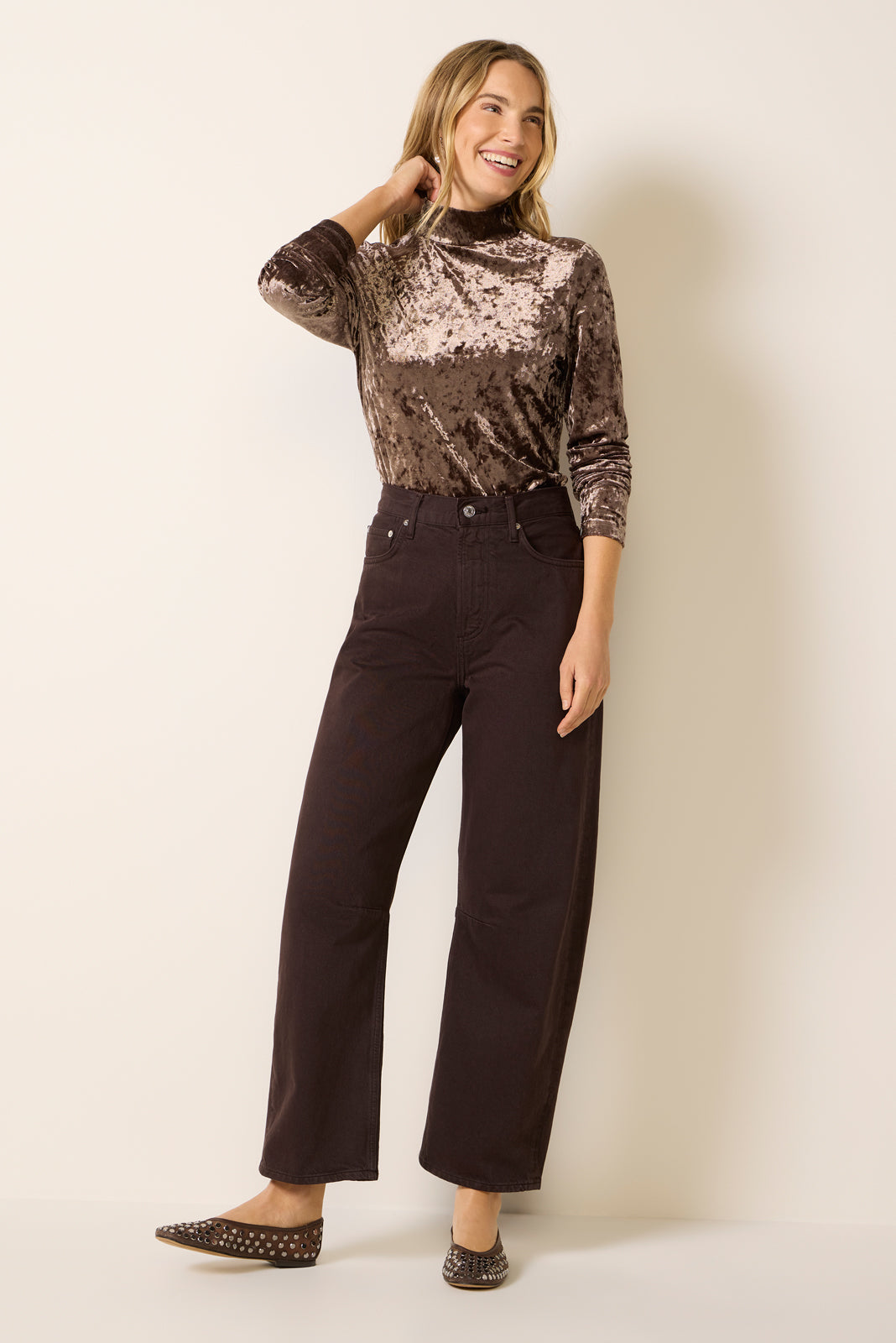 Velvet Long Sleeve Turtleneck