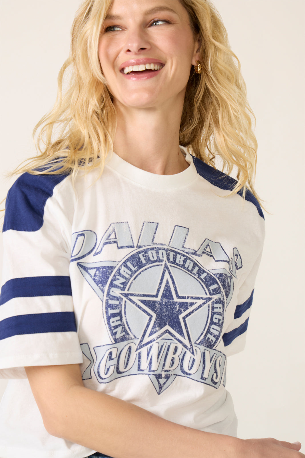 Cowboys Striped Crop Tee