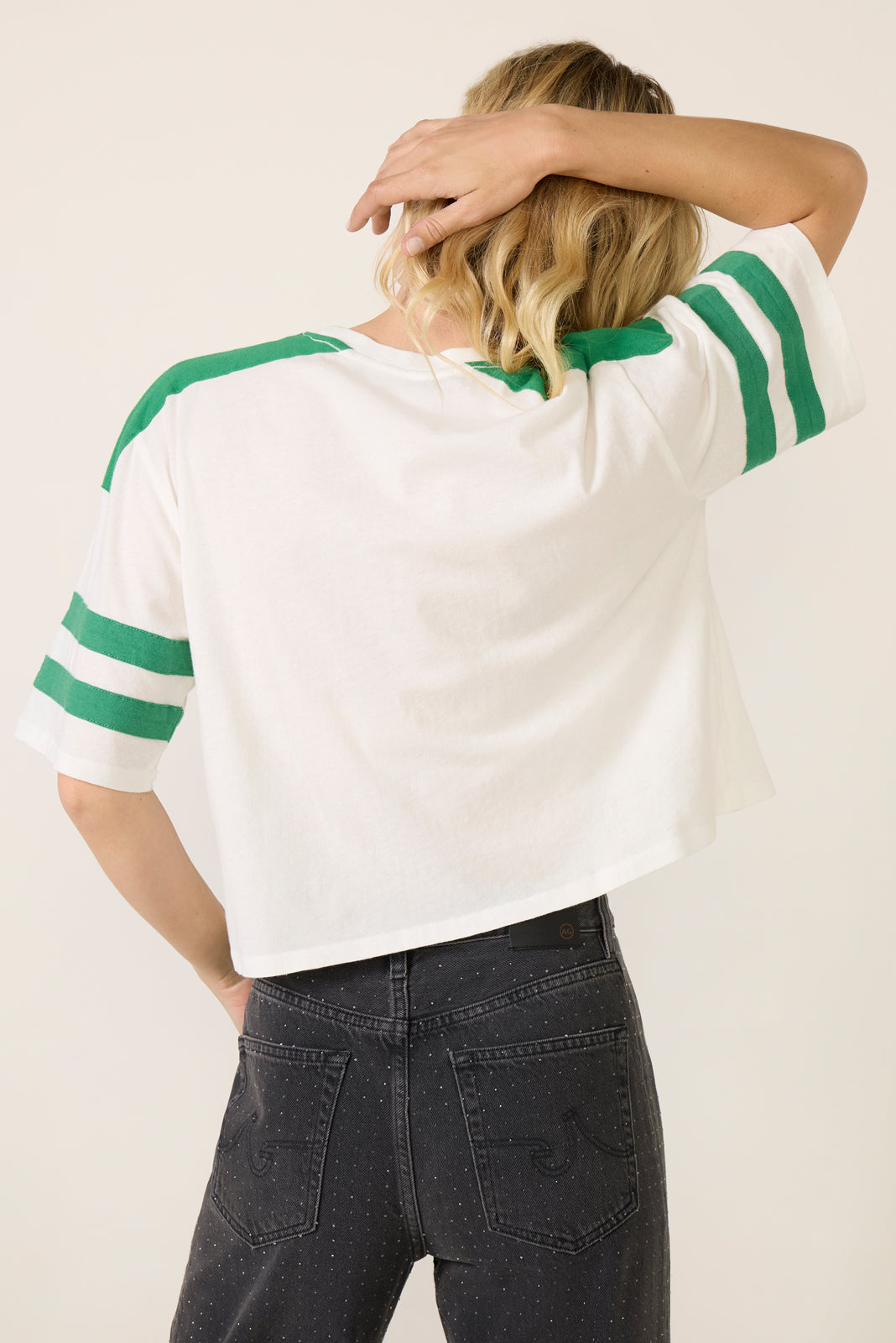 Eagles Stripe Crop Tee