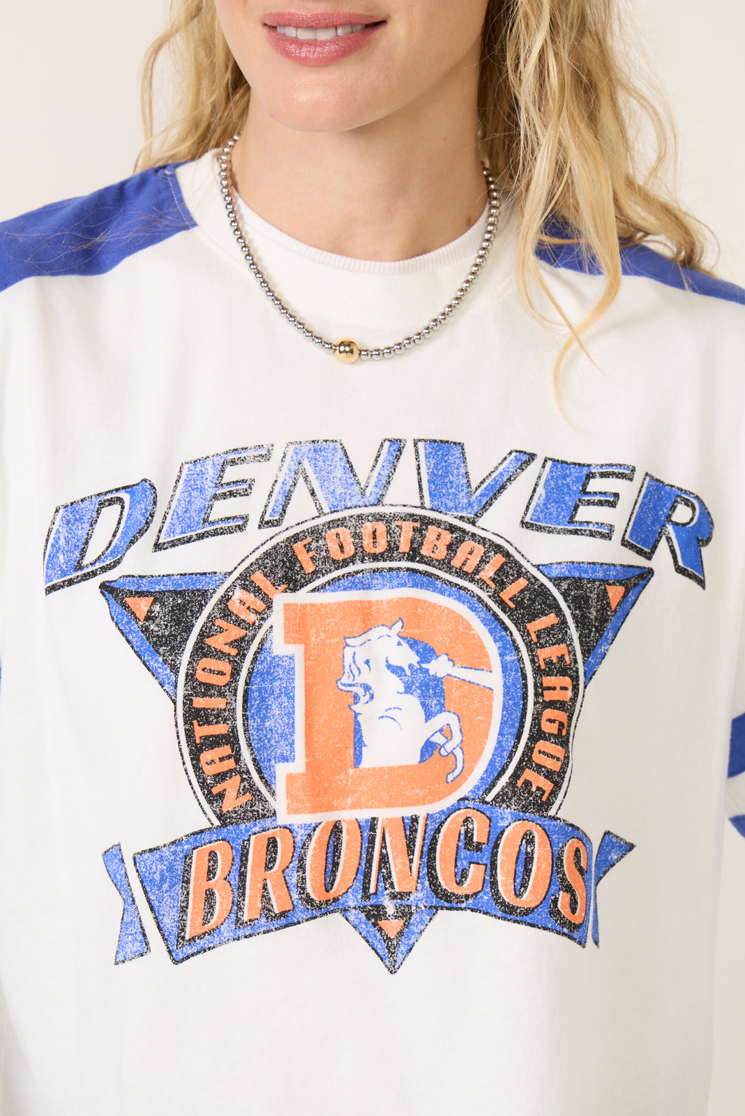 Broncos Striped Crop Tee