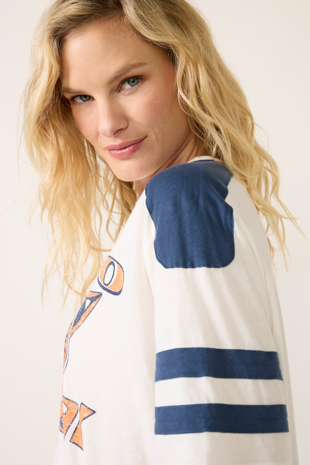 Bears Striped Crop Tee