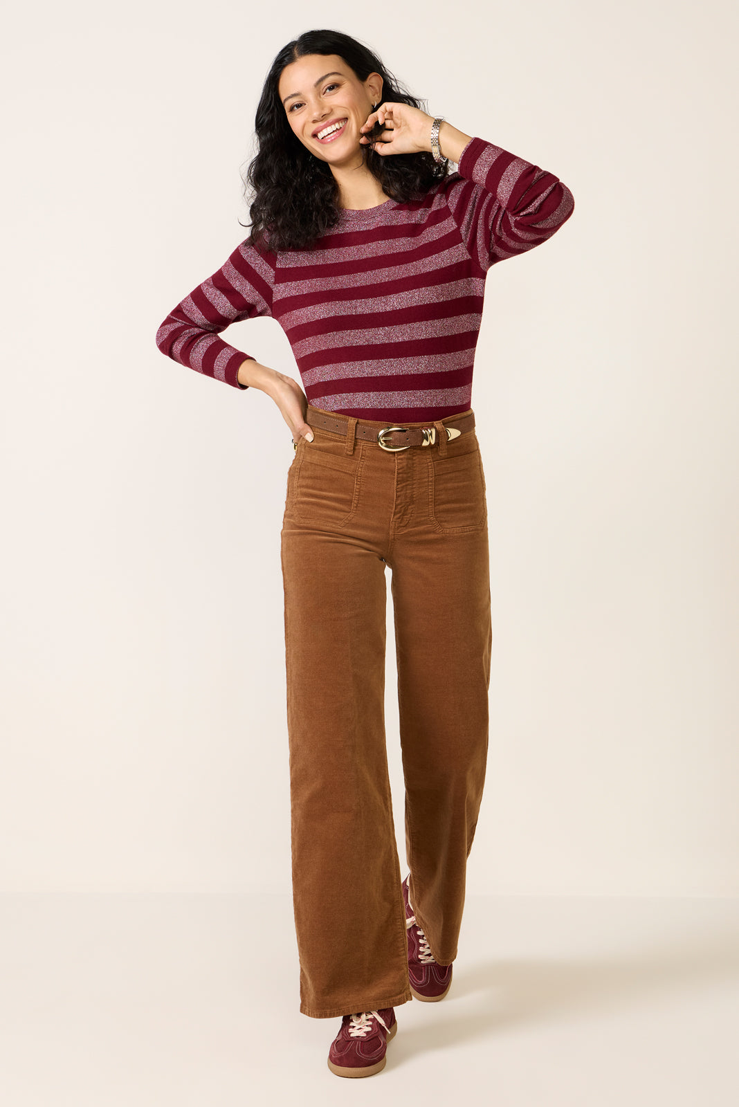 Brushed Rilo Lurex Stripe Top