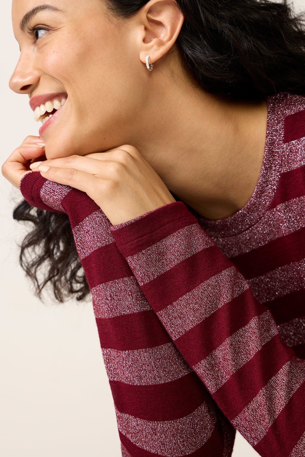 Brushed Rilo Lurex Stripe Top