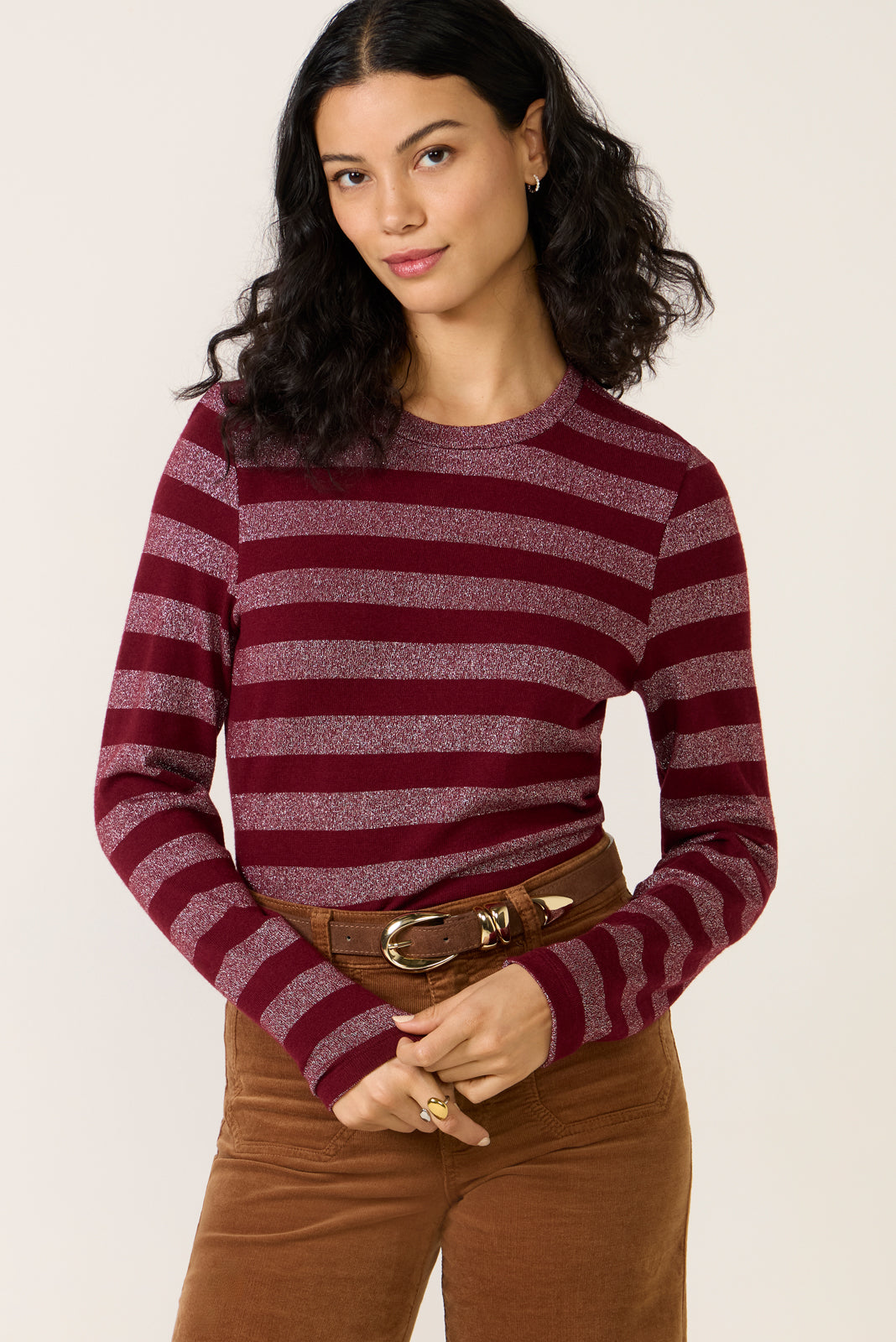 Brushed Rilo Lurex Stripe Top