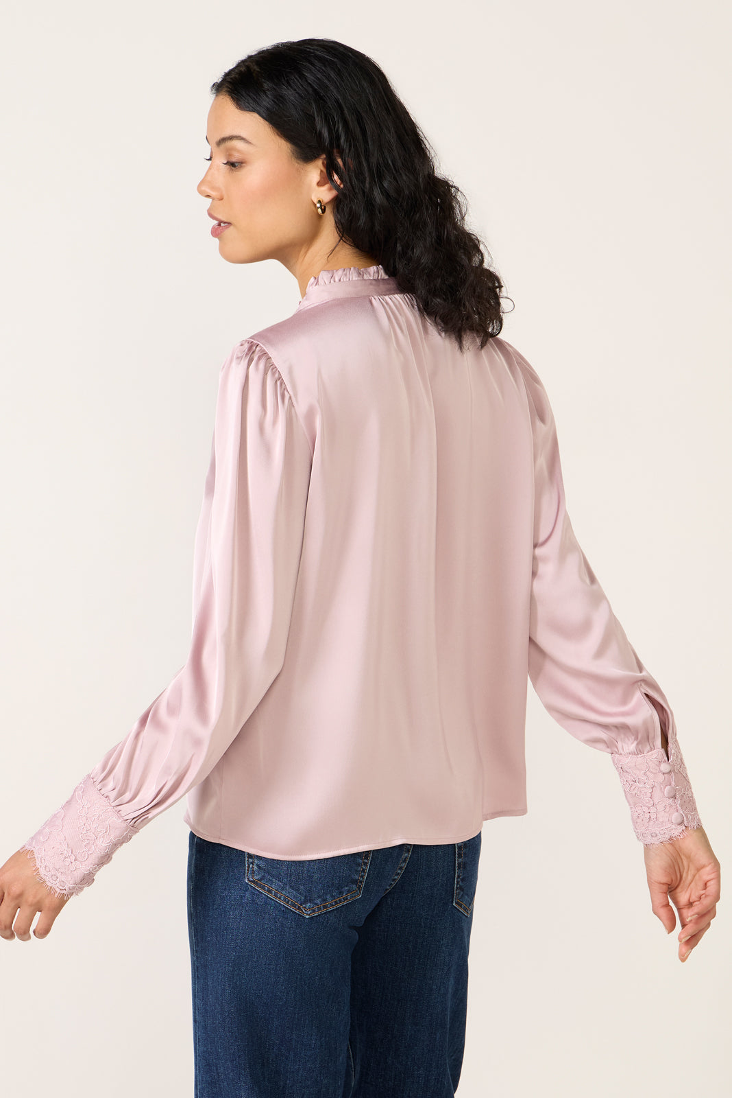 Kennedy Lace Cuff Satin Top