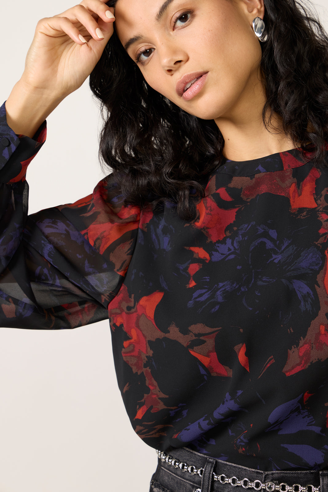 Presley Mock Neck Blouse