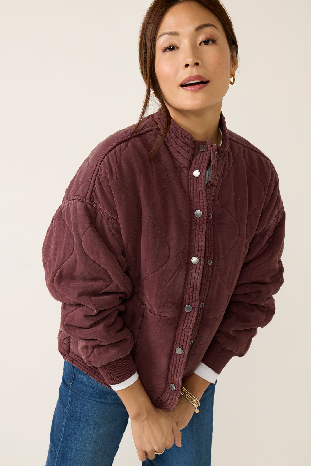 Cranberry Juice Quilted Jacket