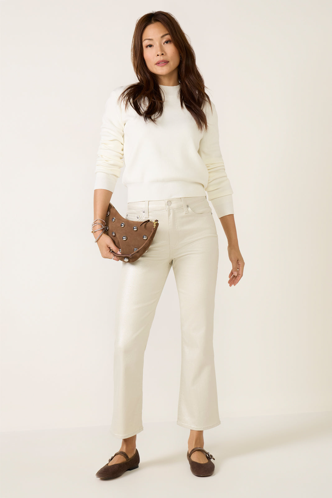 Lennon Cropped Bootcut Coated Jean