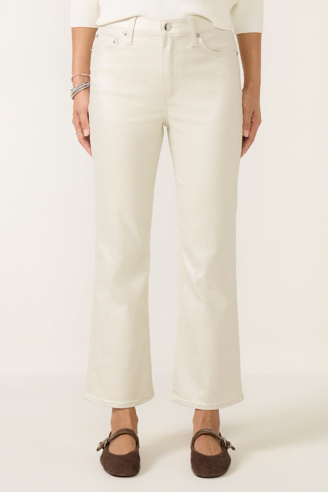 Lennon Cropped Bootcut Coated Jean