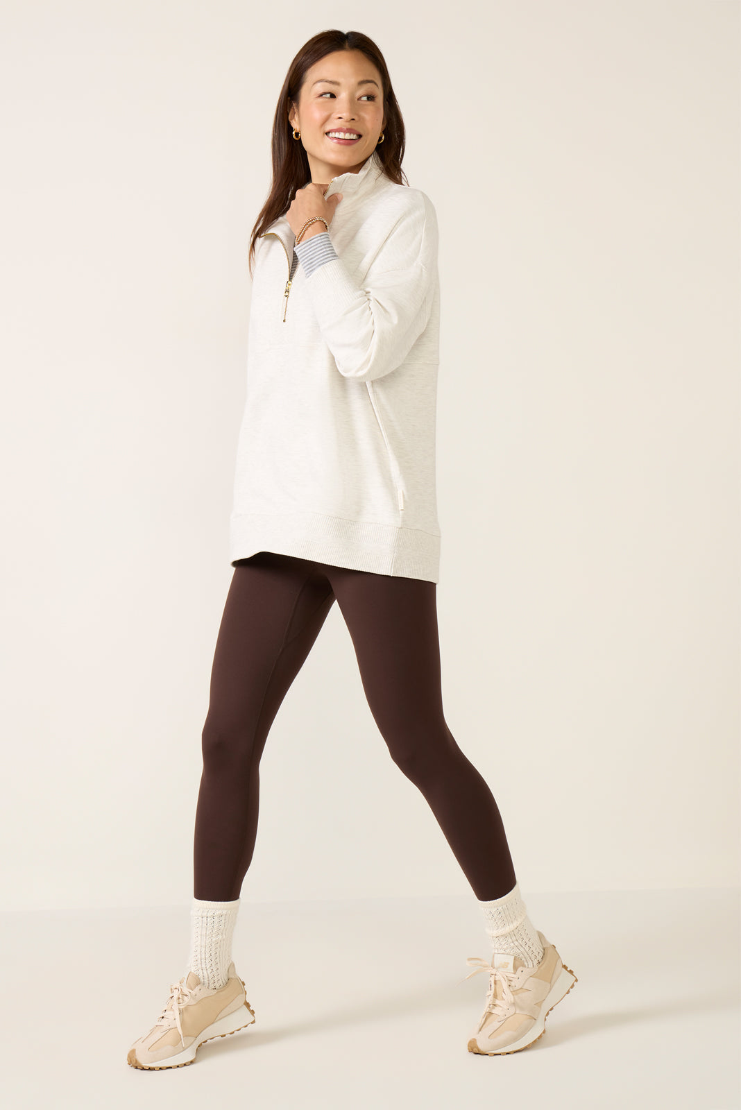 Molly Half Zip Longline Sweat