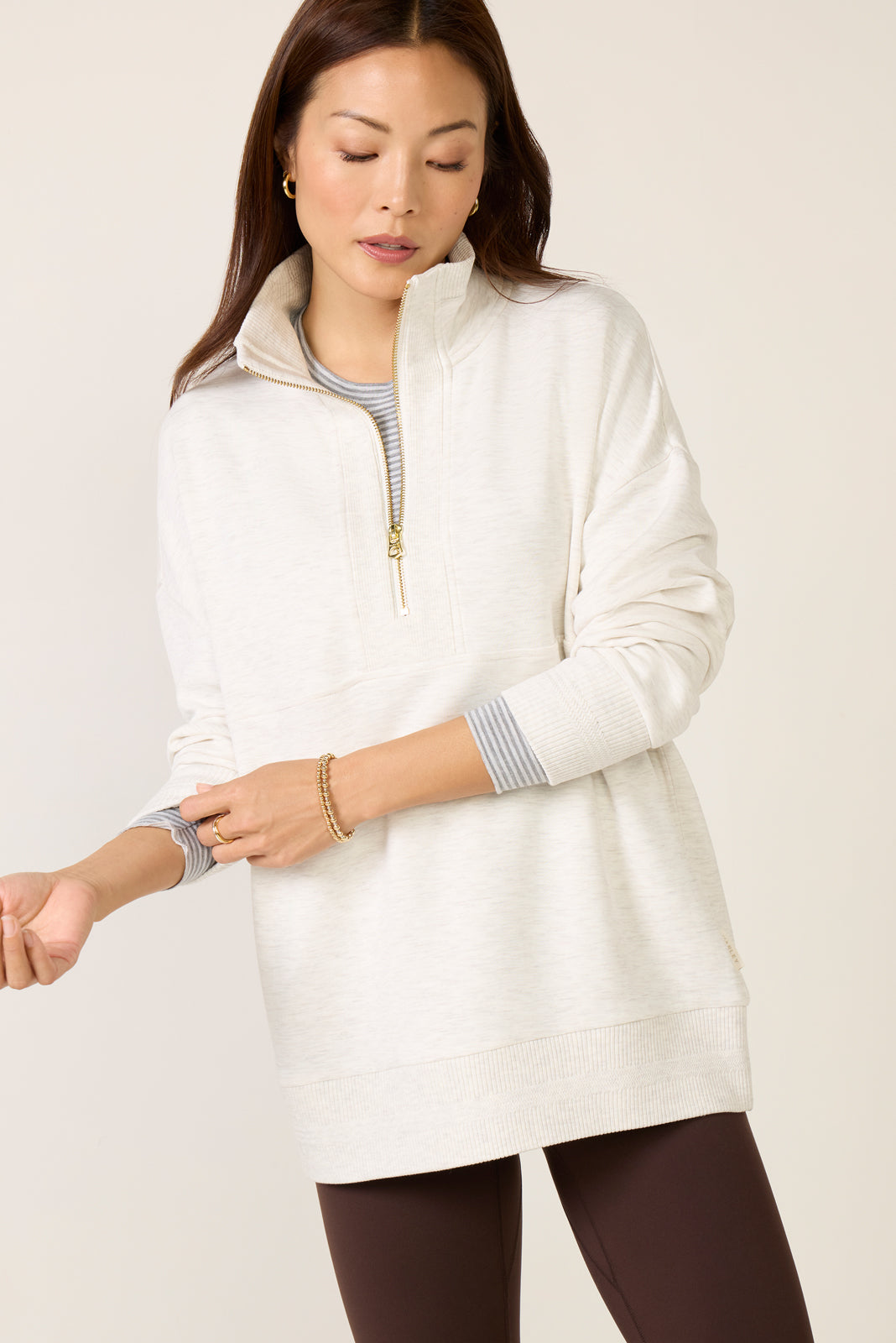 Molly Half Zip Longline Sweat