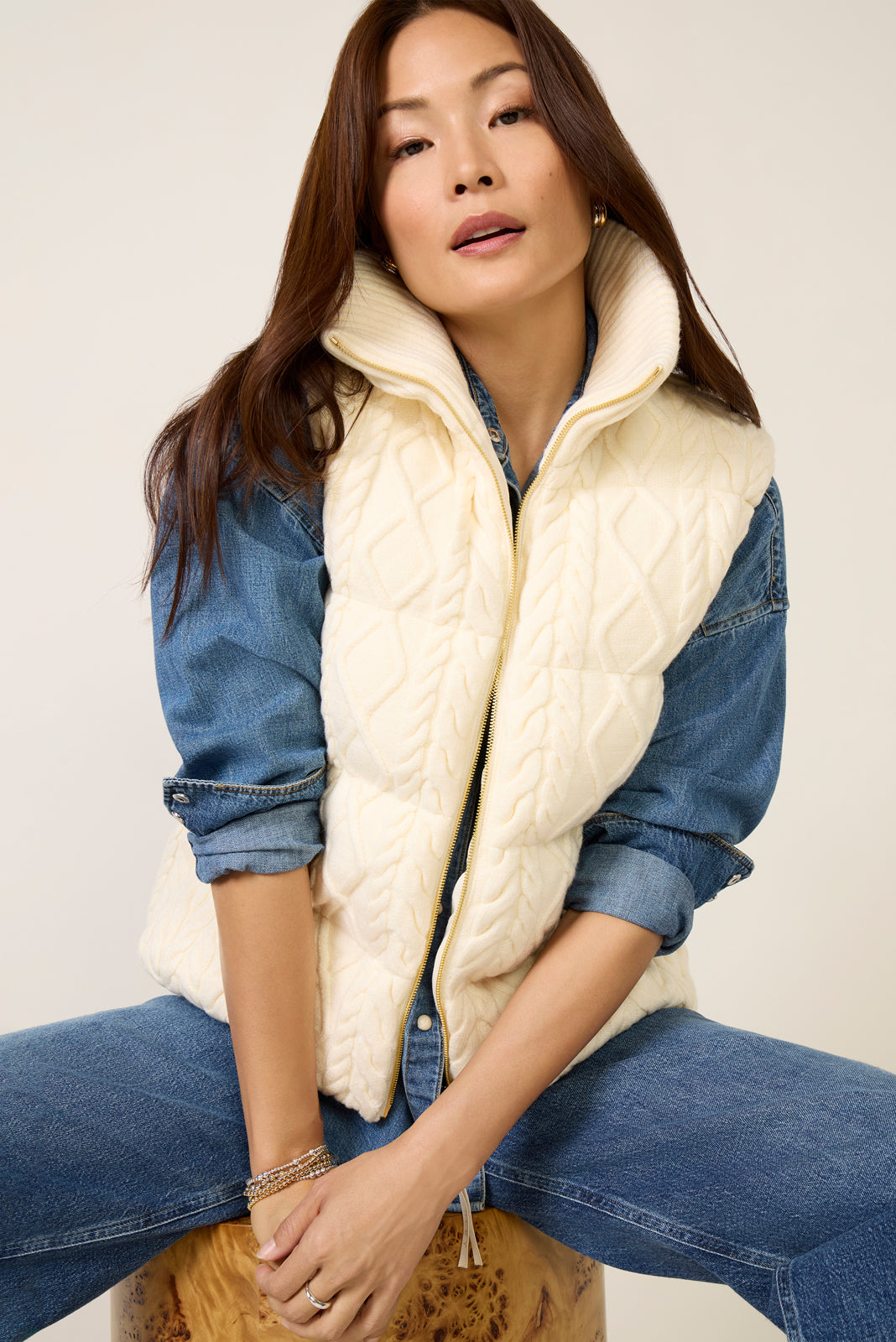 Irina Cable Knit Gilet