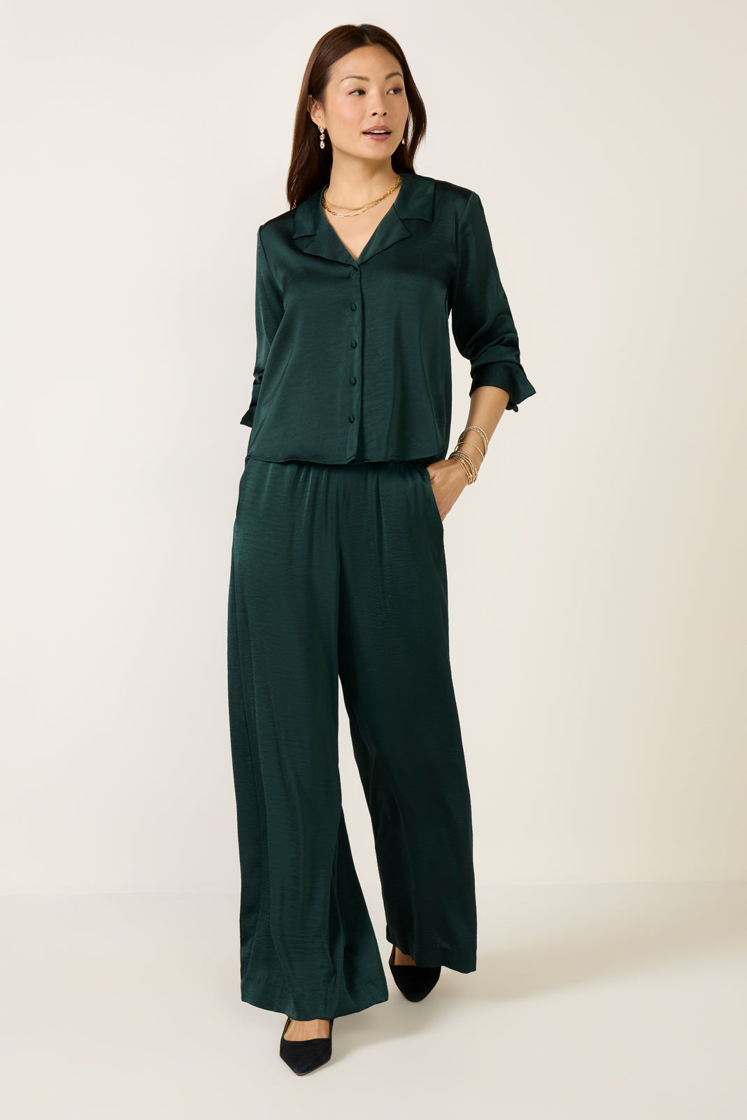 パンツ  Originals Women's Wide Leg Satin Isolde Wide Leg Satin Pant