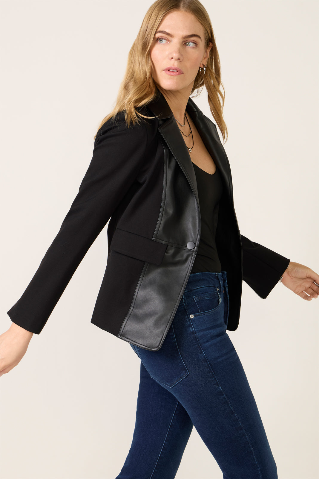 Kaiya Mixed Media Blazer