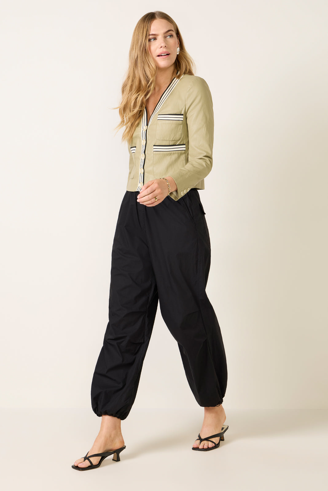 Torrence Collarless Varsity Blazer